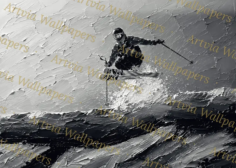 Skier mid-jump